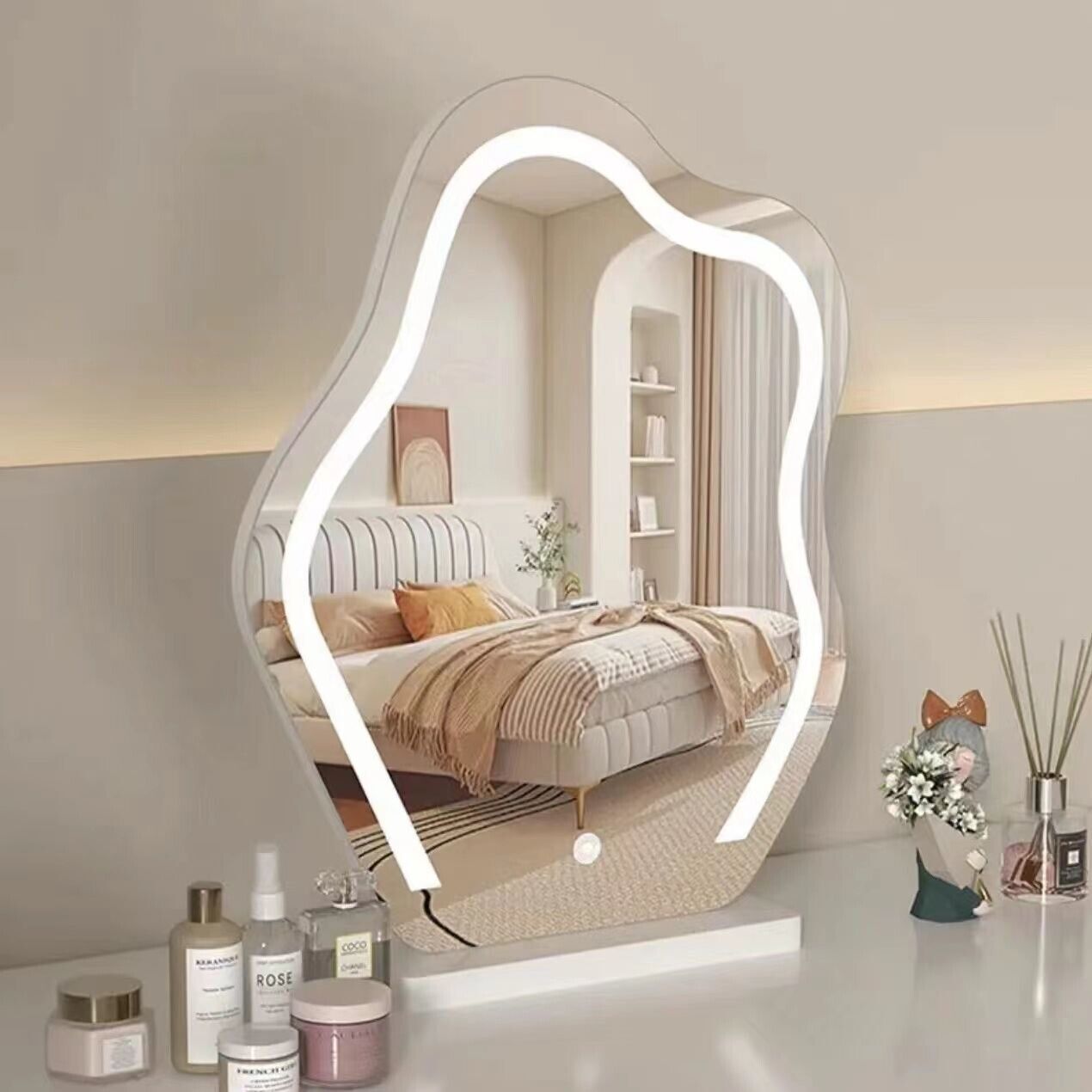 loud Shape Mirror 3 Colors LED Lights 220V