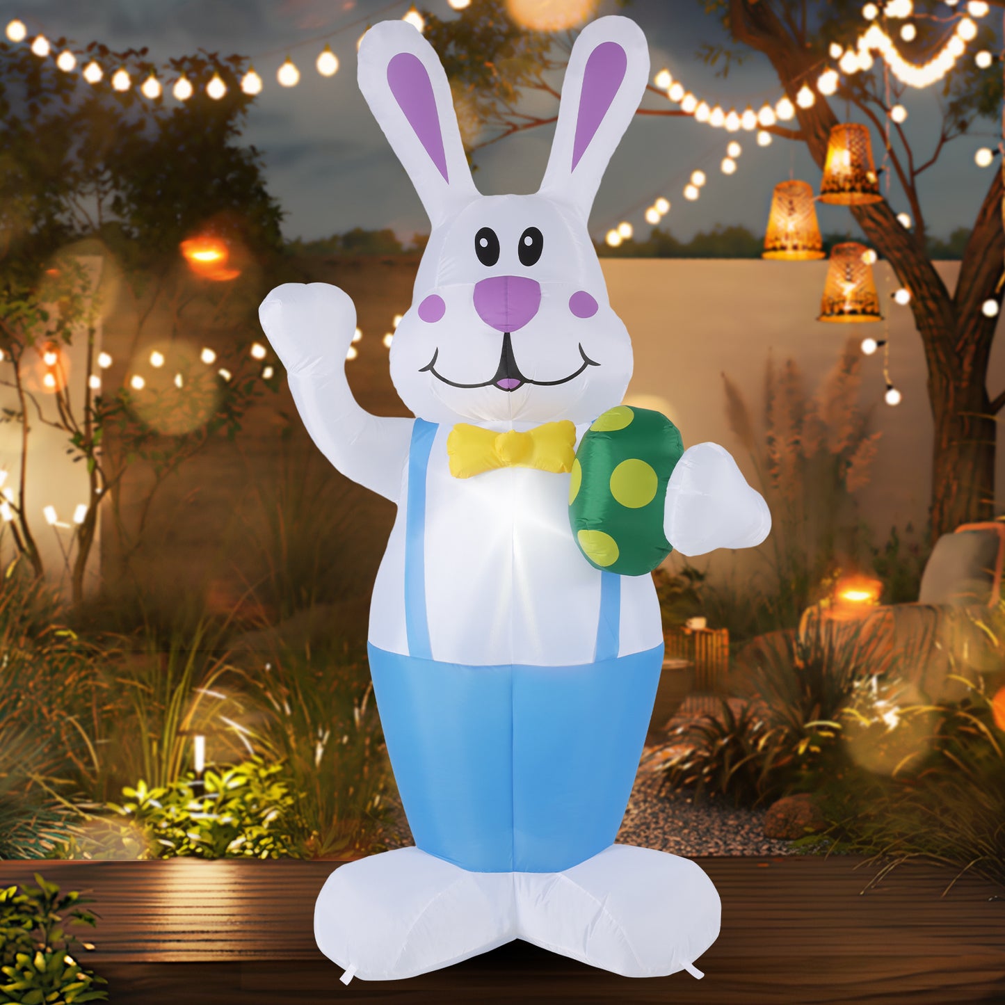 6.2FT Luminous LED Cartoon & 4FT Inflatable Bunny