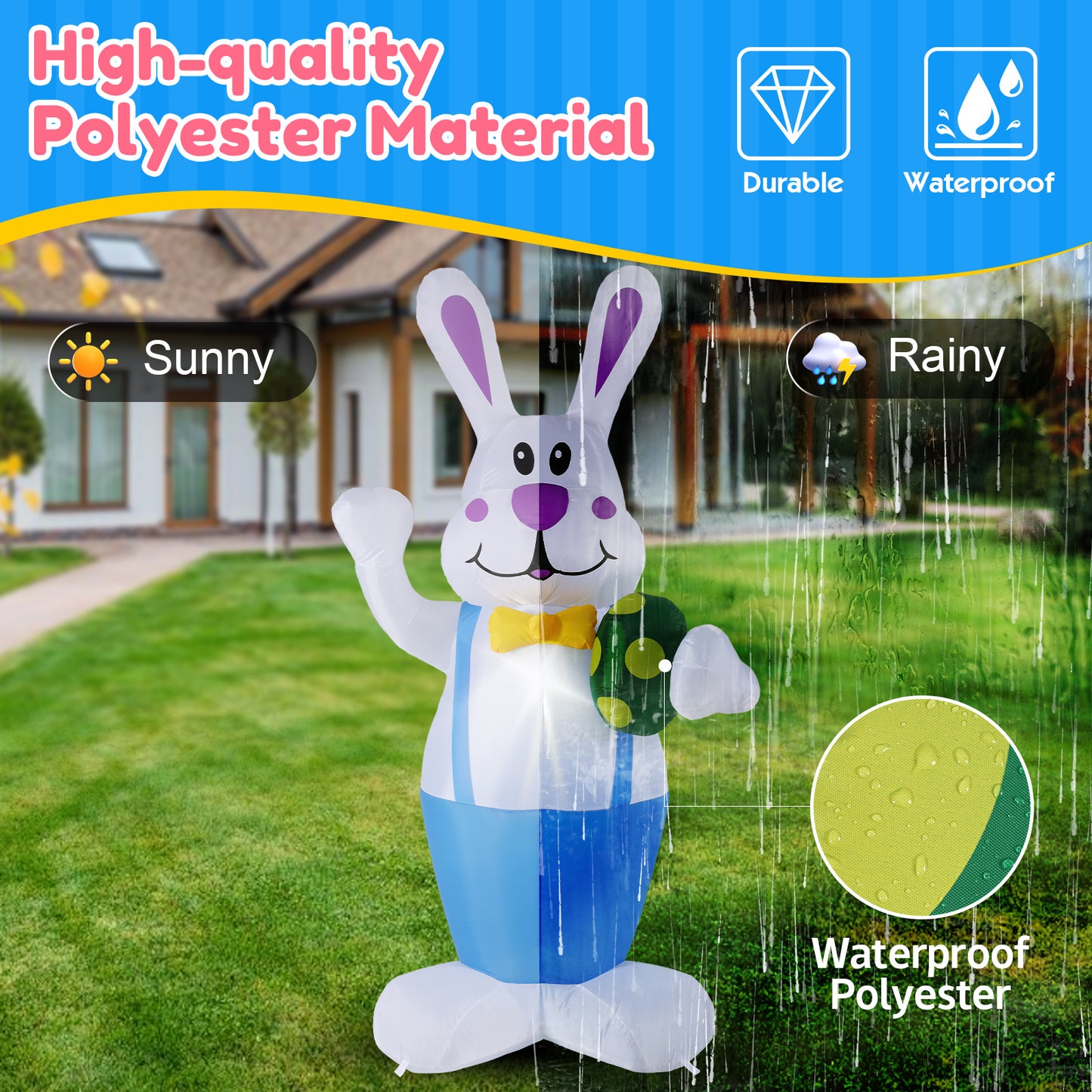 6.2FT Luminous LED Cartoon & 4FT Inflatable Bunny