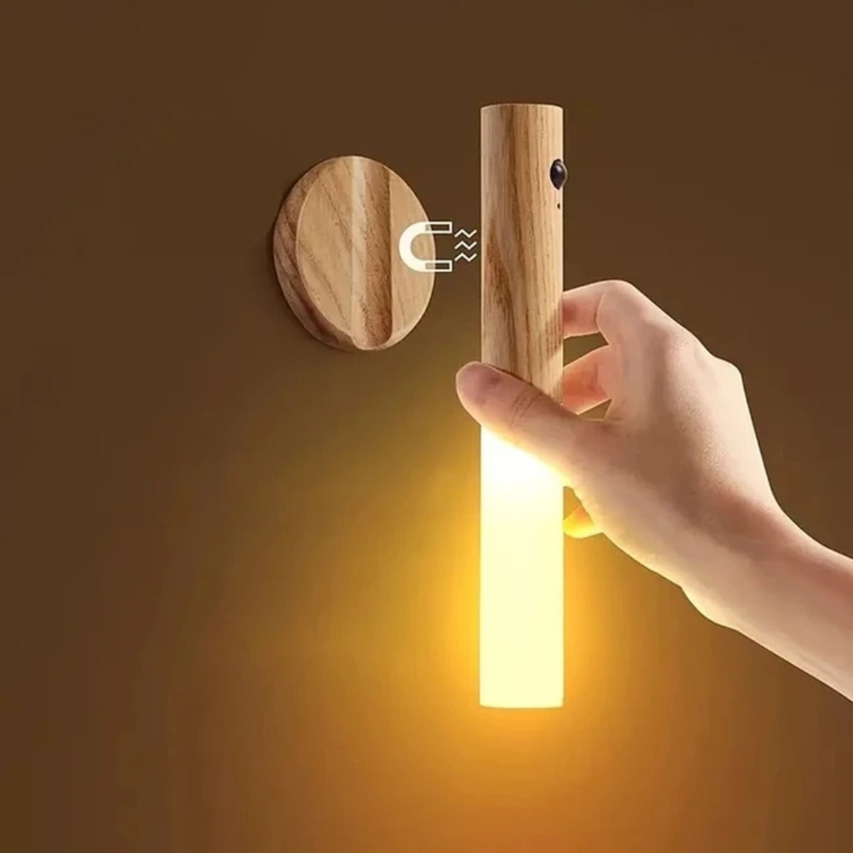 Magnetic Wooden LED Wall Sconce