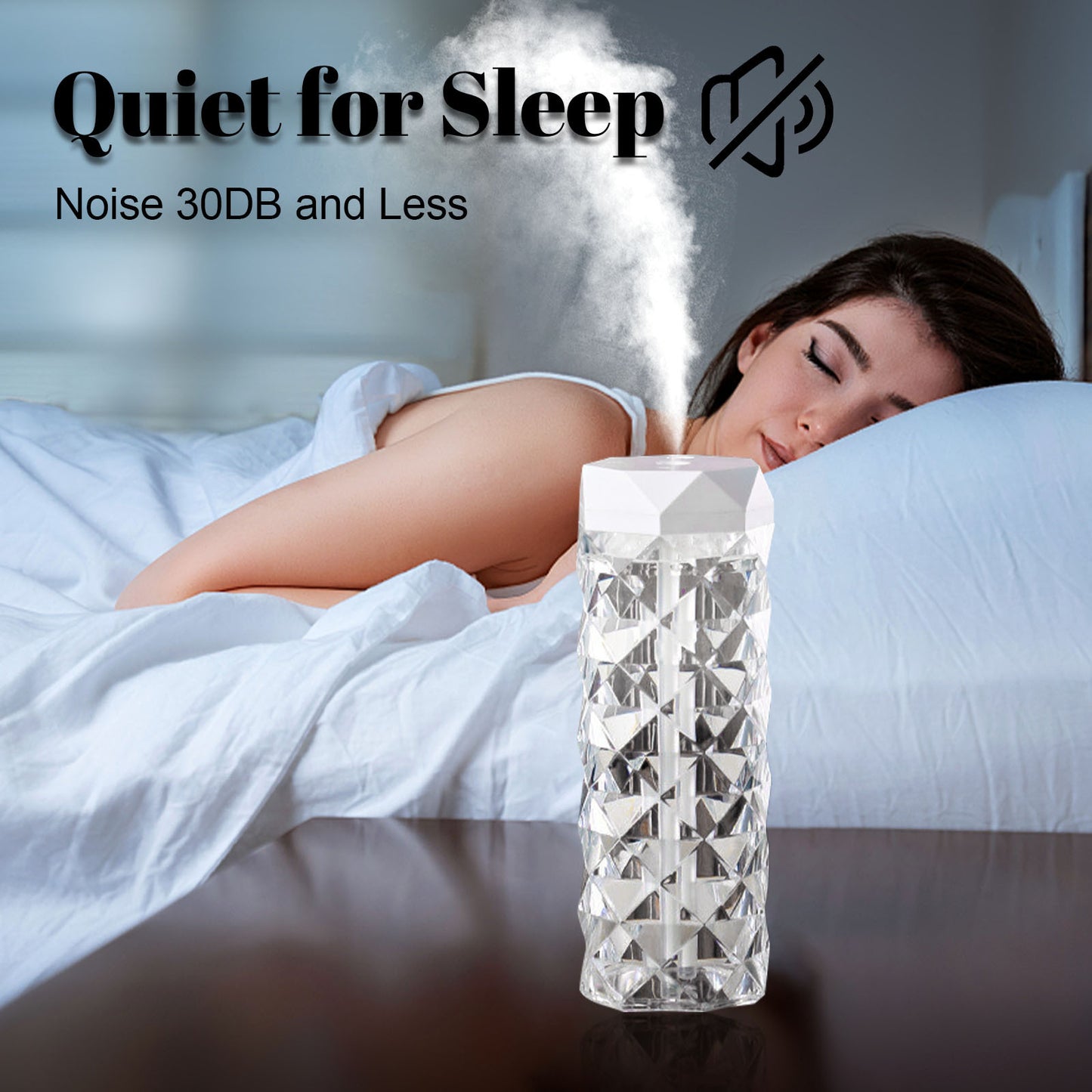 Crystal Lamp Air Humidifier with LED Lights