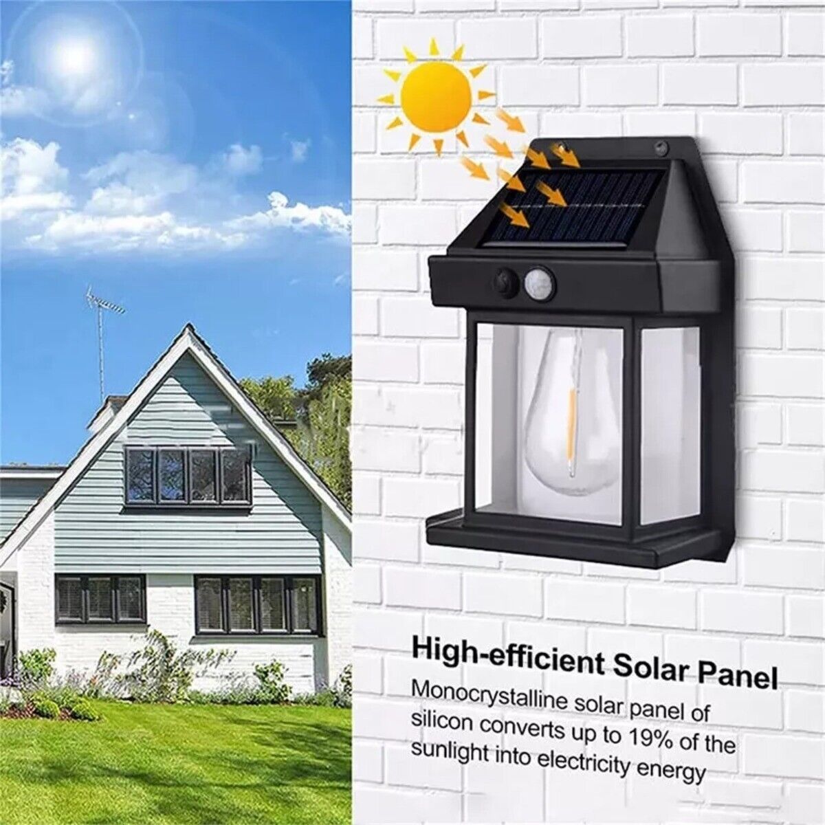 Solar Power Sensor Wall Light