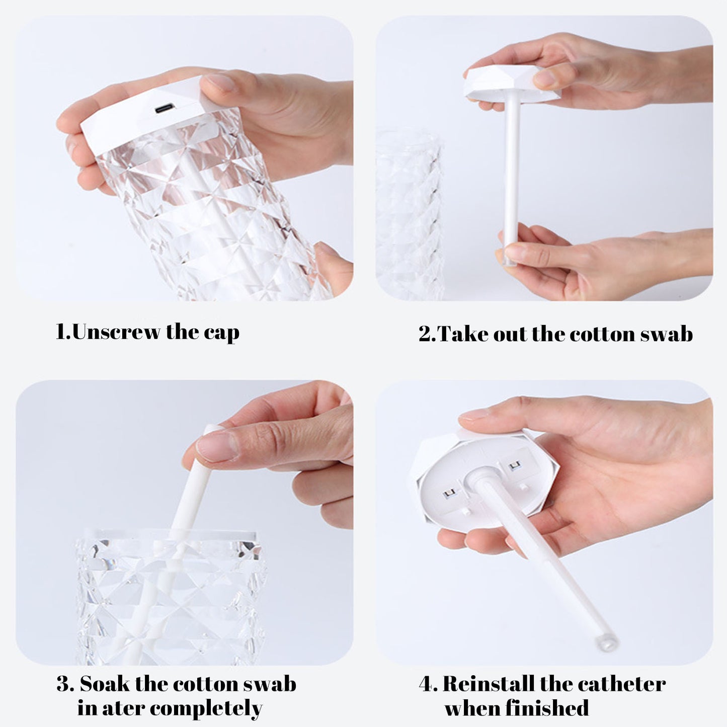 Crystal Lamp Air Humidifier with LED Lights