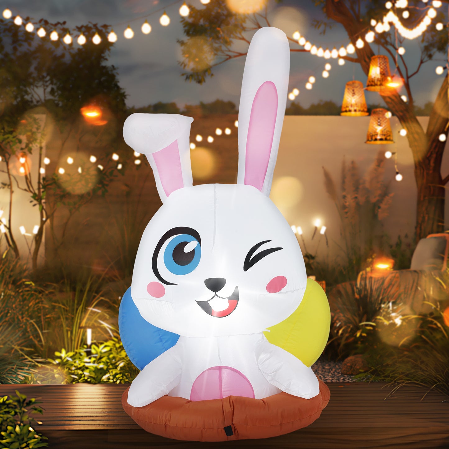 6.2FT Luminous LED Cartoon & 4FT Inflatable Bunny